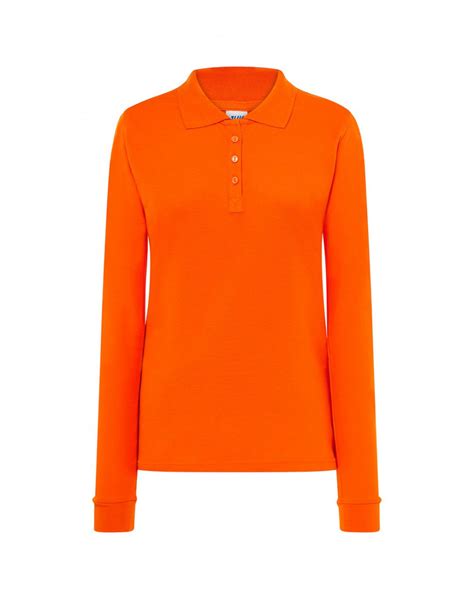 women`s polo shirts popl 200 ls orange jhk