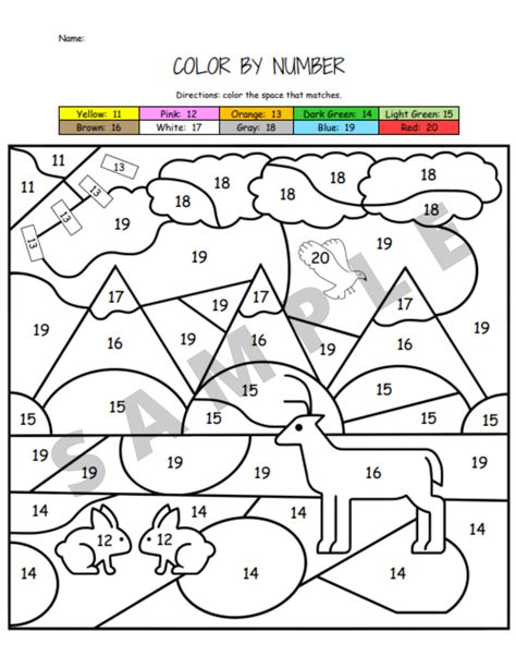 Number Recognition And Identifying Numbers 11 20 Coloring Activity