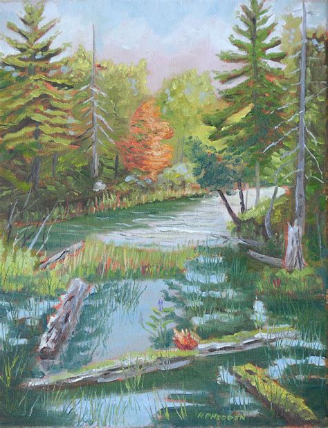 Black Pond Inlet Adirondacks Painting By Robert P Hedden Fine Art America