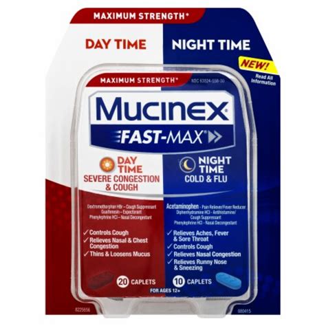 Mucinex Fast Max Day Night Severe Congestion And Cough Caplets 30 Ct Smith’s Food And Drug