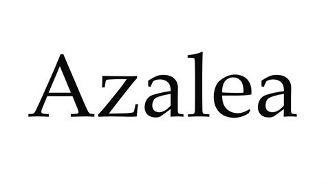 Your browser doesn't support html5 audio. How to Pronounce Azalea - YouTube