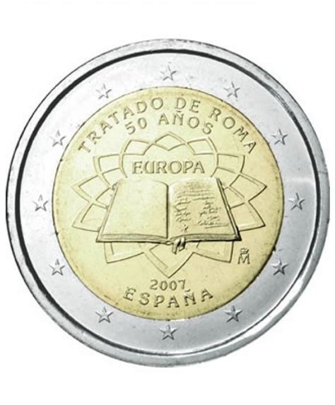 2 Euro Commemorative Coin Spain 2007 Treaty Of Rome Romacoins