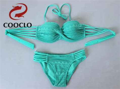 Cooclo Solid Straps Bikini 2019 Hot Cut Out Bathing Suit Sexy Swimwear Women Push Up Swimsuit