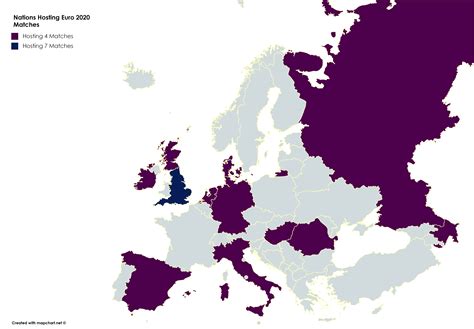 Euro 2021 live stream, live matches, fixtures, venue & tv channels list. Nations Hosting Euro 2020 Matches : MapPorn