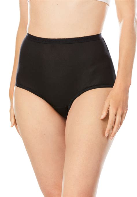 Comfort Choice Women S Plus Size 5 Pack Nylon Full Cut Brief Underwear Ebay