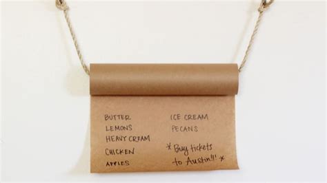 Keep A Rolling Grocery Or To Do List On A Butcher Paper Roll