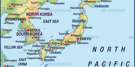 Mit knapp unter 40 millionen einwohnern ist tokio einer der größten ballungsräume der welt. Landkarte Japan Honshu - Top Sehenswürdigkeiten