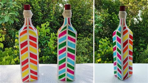 Bottle Art Simple Diy Glass Bottle Painting Youtube