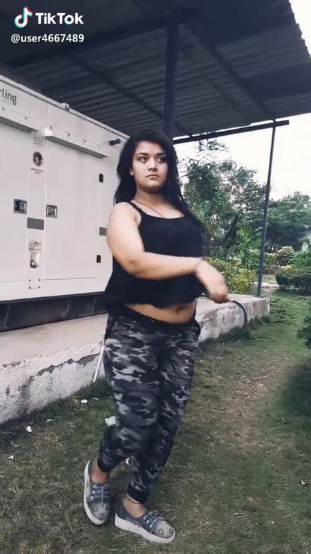 Chubby Desi Girl Big Boobsnavel And Ass In Tight Black Dress