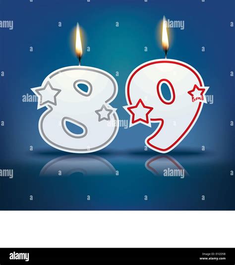 Birthday Candle Number 89 Flame Stock Vector Images Alamy