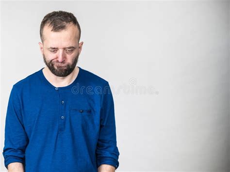Sad Worried Adult Man Stock Image Image Of Studio Desperation 275015833