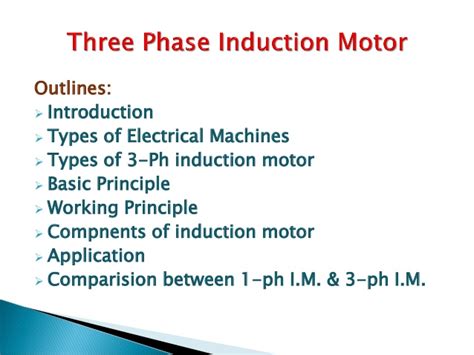 Applications Of 3 Phase Induction Motor Ppt