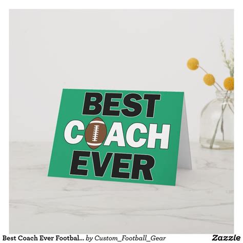 Best Coach Ever Football Coaches Sports Team Thank You Card Zazzle