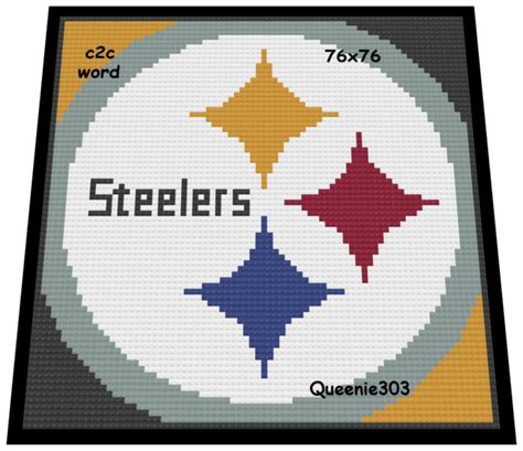 Steelers 76x76 c2c (CORNER to CORNER) | Corner to corner crochet ...