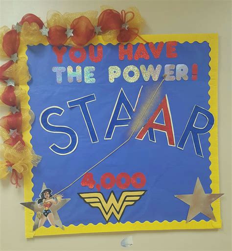 Superhero Theme Bulletin Board For Staar Testers Wonder Woman Staar