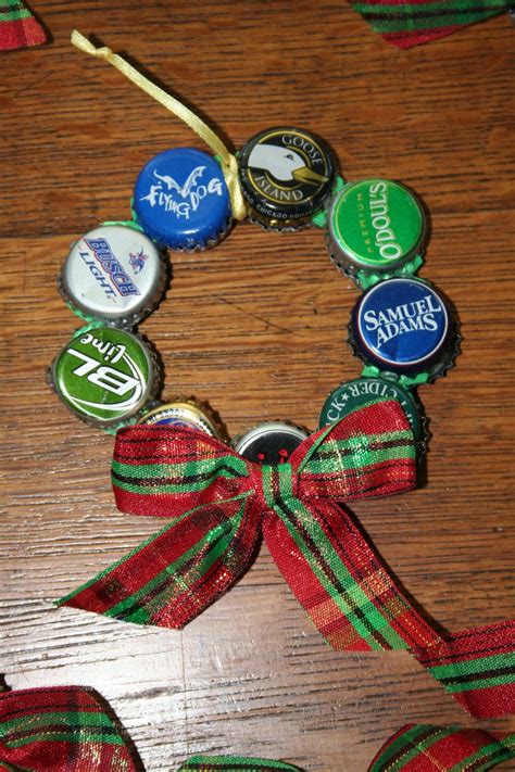 Upcycled Beer Bottle Cap Christmas Ornament 600 Via Etsy Beer