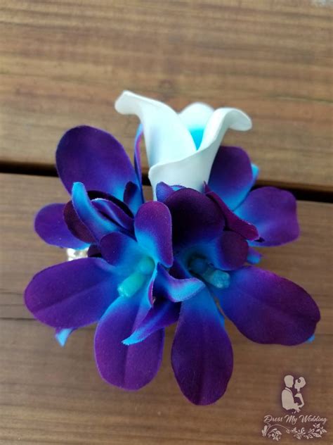 Dress My Wedding Galaxy Orchid And Calla Lily Wrist Corsage And