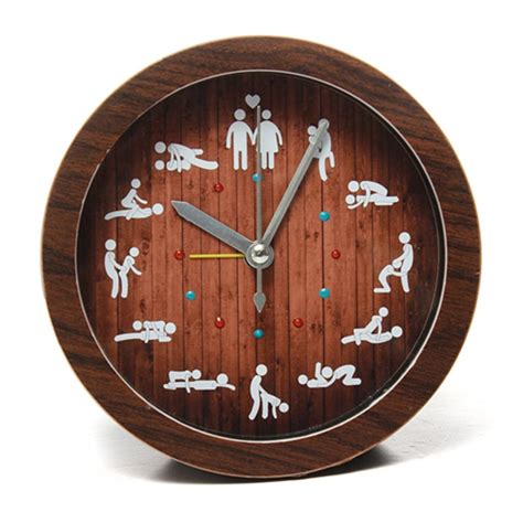 Hot Novelty Home Funny Decoration Wooden Color Sex Clock Circular Alarm