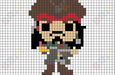 Captain Jack Sparrow Pixel Art Brik