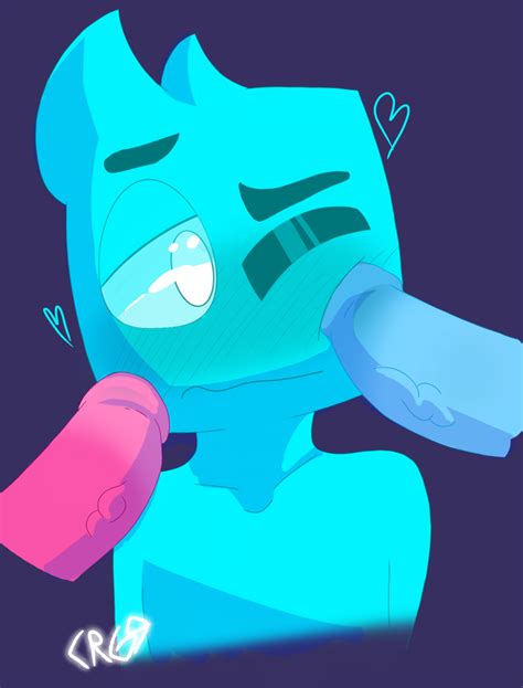 Rule 34 Ambiguous Gender Blixer Blue Penis Blush Cyan Cube Disembodied Penis Genitals Group Hi