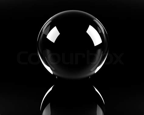 Empty Glass Sphere On The Black Background Stock Photo Colourbox