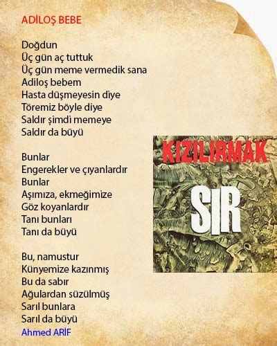 Ahmed arif, 21 nisan 1927 yılında diyarbakır'da doğdu, 2 haziran 1991'de ankara'da. Bestelenmiş Ahmed Arif Şiirleri ve Anadolu'nun Dinmez ...