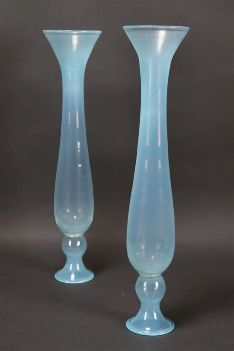 Large Pair Of Blue Opaque Glass Vases Aalders Auctions Find Lots Online