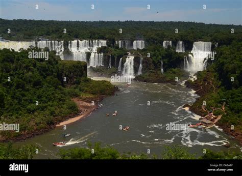 Iguazu Falls On The Border Between Argentina And Brazil Stock Photo