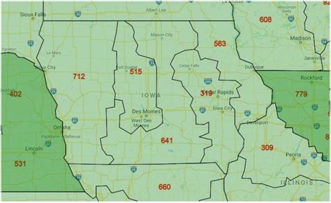 Iowa Area Codes - All City Codes