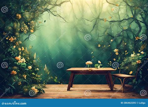 Serenity Amidst Nature: Wooden Retreat Stock Illustration