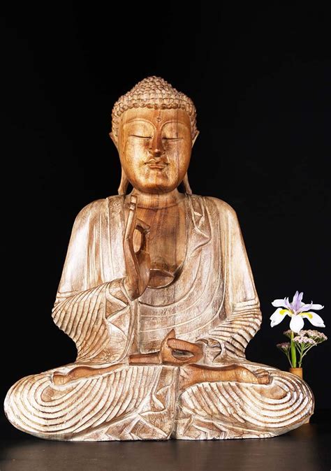 Sold Wooden Teaching Buddha Statue 195 4bw6z Hindu Gods And Buddha