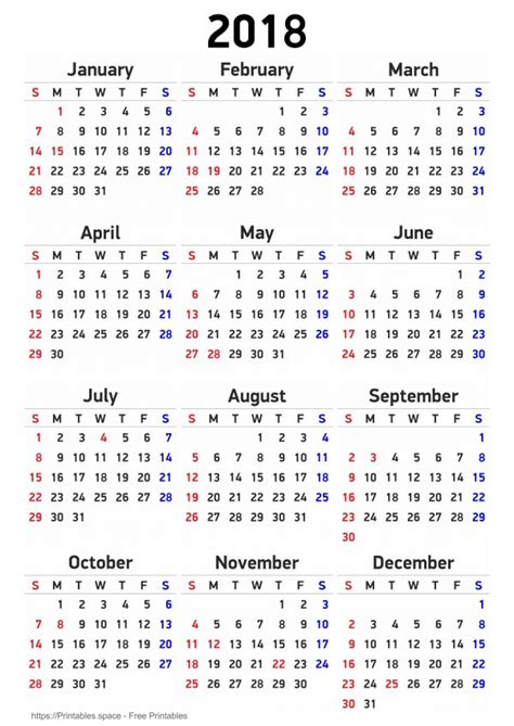 Free Printable Calendars 2018 Usa Download And Print