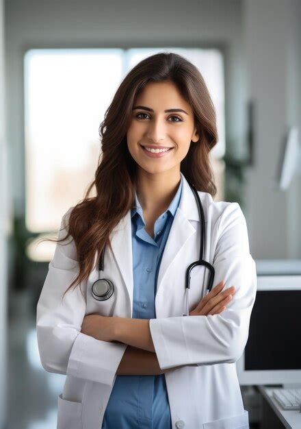 Premium Photo Doctor Woman Adult Standing Straight In Hospital Office