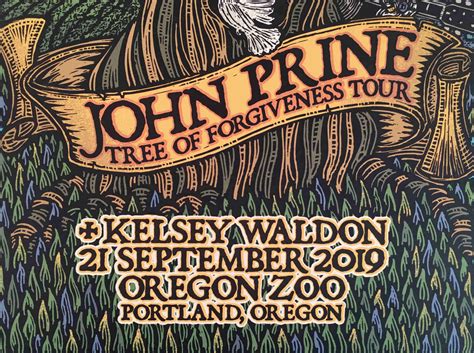 John Prine Tree Of Forgiveness Tour Poster Kelsey Waldon Gary Houston S N 5 Coa Optikrock