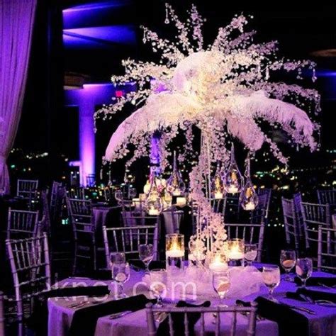 Tall Bling Wedding Centerpiece With Candles Centerpieces Spring