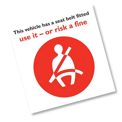 seatbelt fine reminder sticker