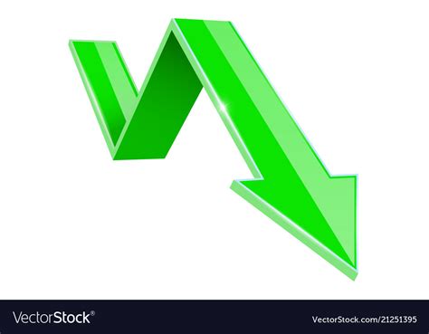 Green 3d Down Arrow Financial Graph Royalty Free Vector