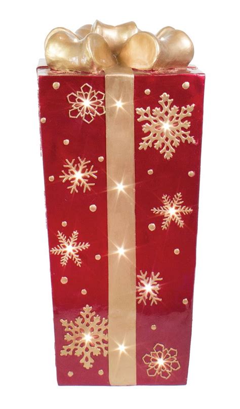 We'll send you news about our latest and greatest finds! Decorative Lit Fiberglass Gift Box with Snowflake Design ...