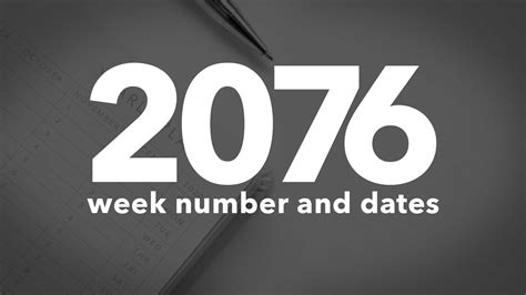 2076 Calendar Week Numbers And Dates List Of National Days