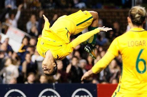 On sunday, sam kerr will become the first australian to play in the women's champions league final in 18 years. Sam Kerr backflip following her brace against Brazil