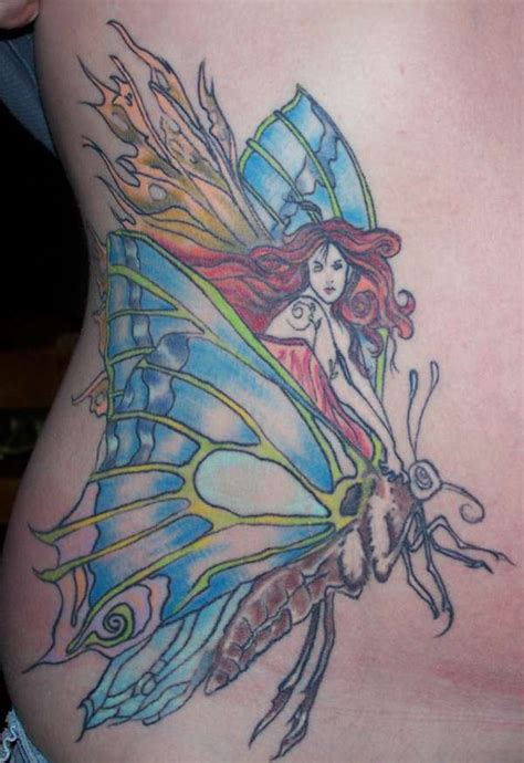 Fairy On A Butterfly Tattoo