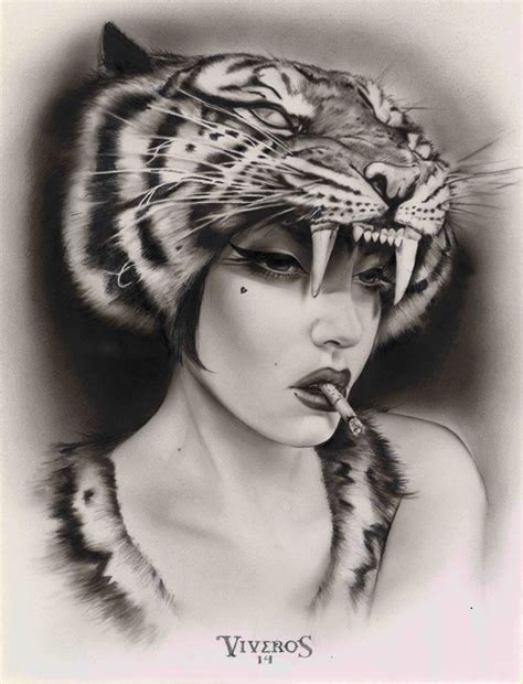 Eye Of The Tiger New Drawing By Viveros Arte Lowrider Neo Tattoo Girl