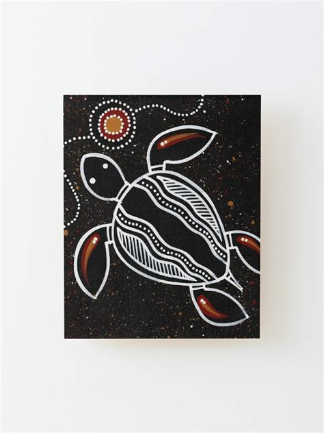 Authentic Aboriginal Art Sea Turtle Mounted Print For Sale By