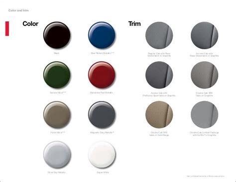 Toyota Tacoma Color Chart