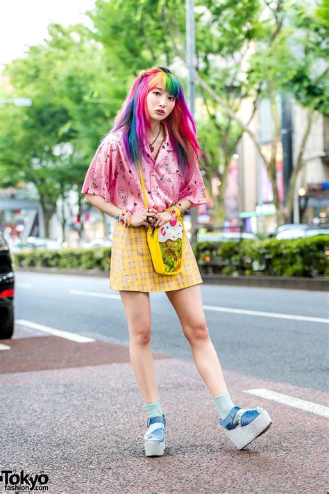 Harajuku Neofairy Fashion W Rainbow Hair Esther Kim And Wc Neon Moon Swimmer And Merry Jenny