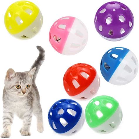 Voviggol 12pcs 4cm Cat Toy Ball With Bell Pet Toy Cat Bell Ball Cat