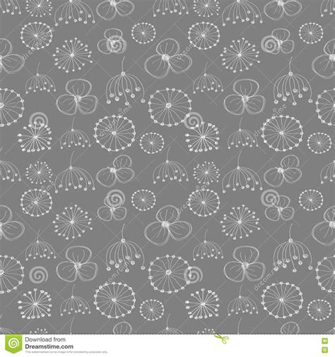 Japanese patters with cherry blossom. Seamless Vector Floral Pattern. Grey Hand Drawn Background ...
