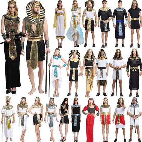 Men Women Halloween Ancient Egypt Egyptian Pharaoh Priest King Cleopatra Greece Queen Costume