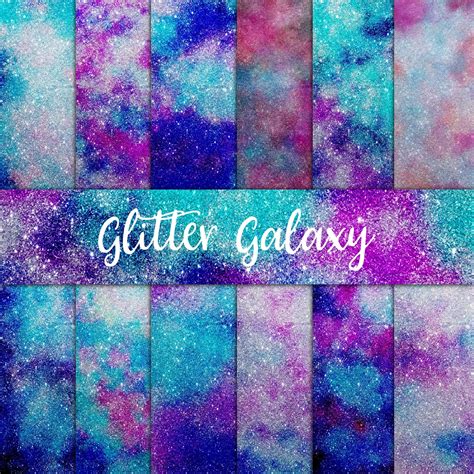Glitter Backgrounds Galaxy Paper Pack Digital Paper Ombre Etsy