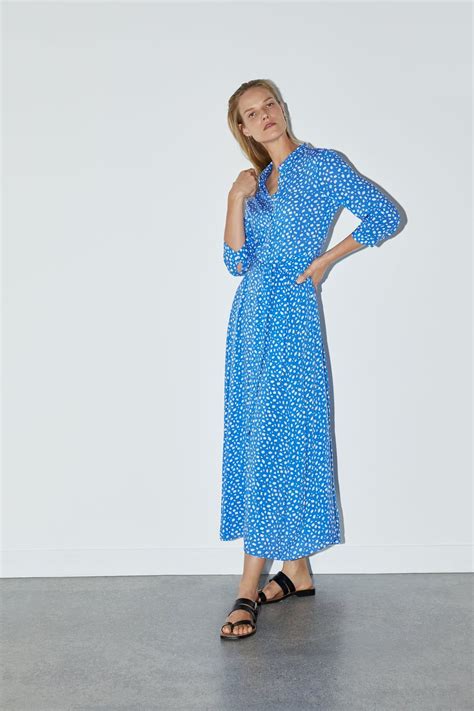 Long Printed Dress Lange Jurken Jurken En Mouwen Jurk